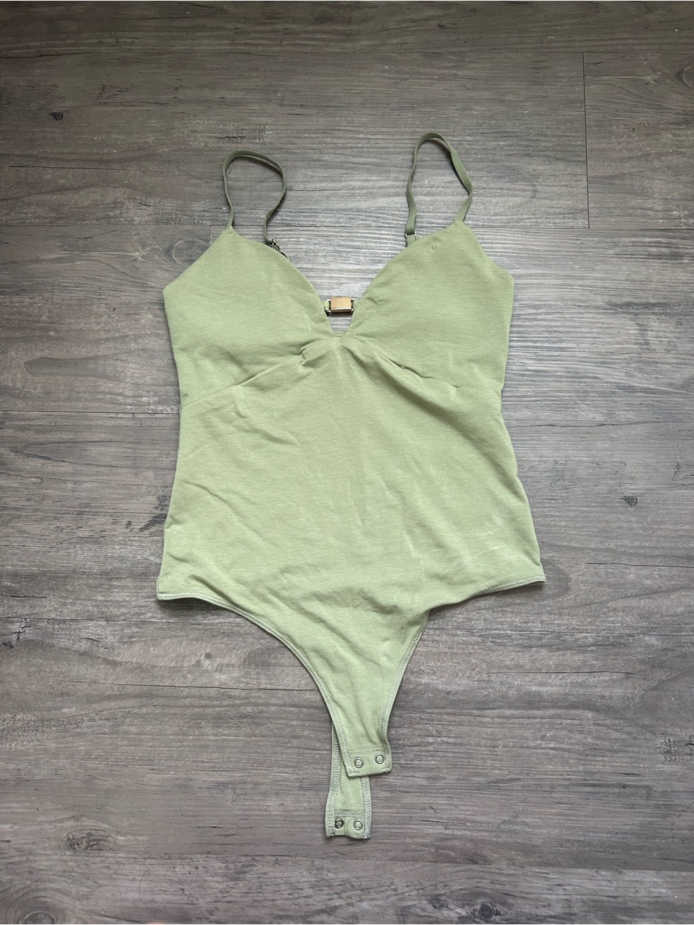 Abercrombie & Fitch Olive Green Seamless Bodysuit